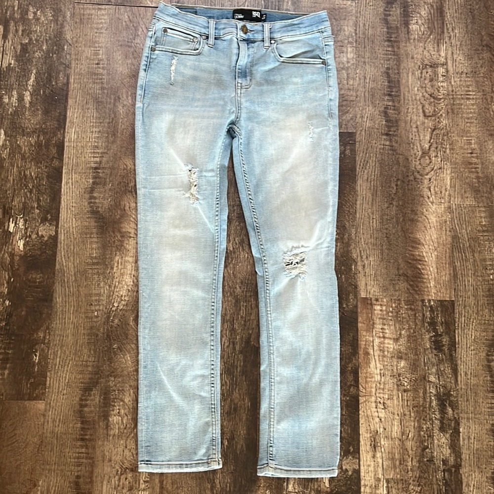 RSQ London Skinny Distressed Denim Jeans, Size 29x30, Light Wash Mixed Materials